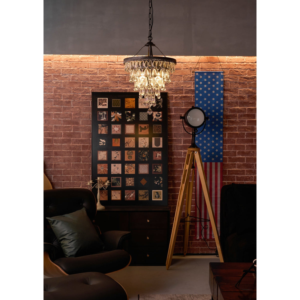 Crystal Tiered Iron Chandelier with Bronze Finish – Multi-Light Statement Fixture for Dining Room & Foyer | Thomler