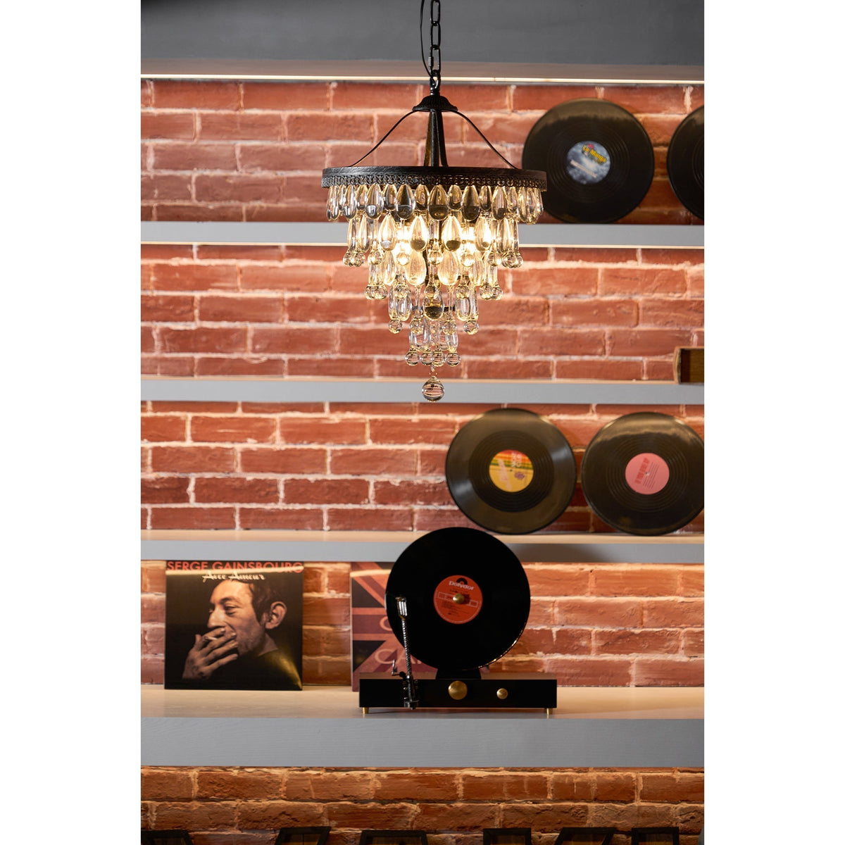 Crystal Tiered Iron Chandelier with Bronze Finish – Multi-Light Statement Fixture for Dining Room & Foyer | Thomler