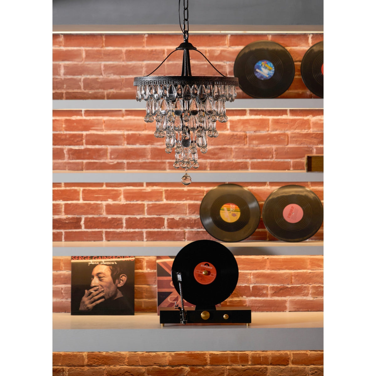 Crystal Tiered Iron Chandelier with Bronze Finish – Multi-Light Statement Fixture for Dining Room & Foyer | Thomler