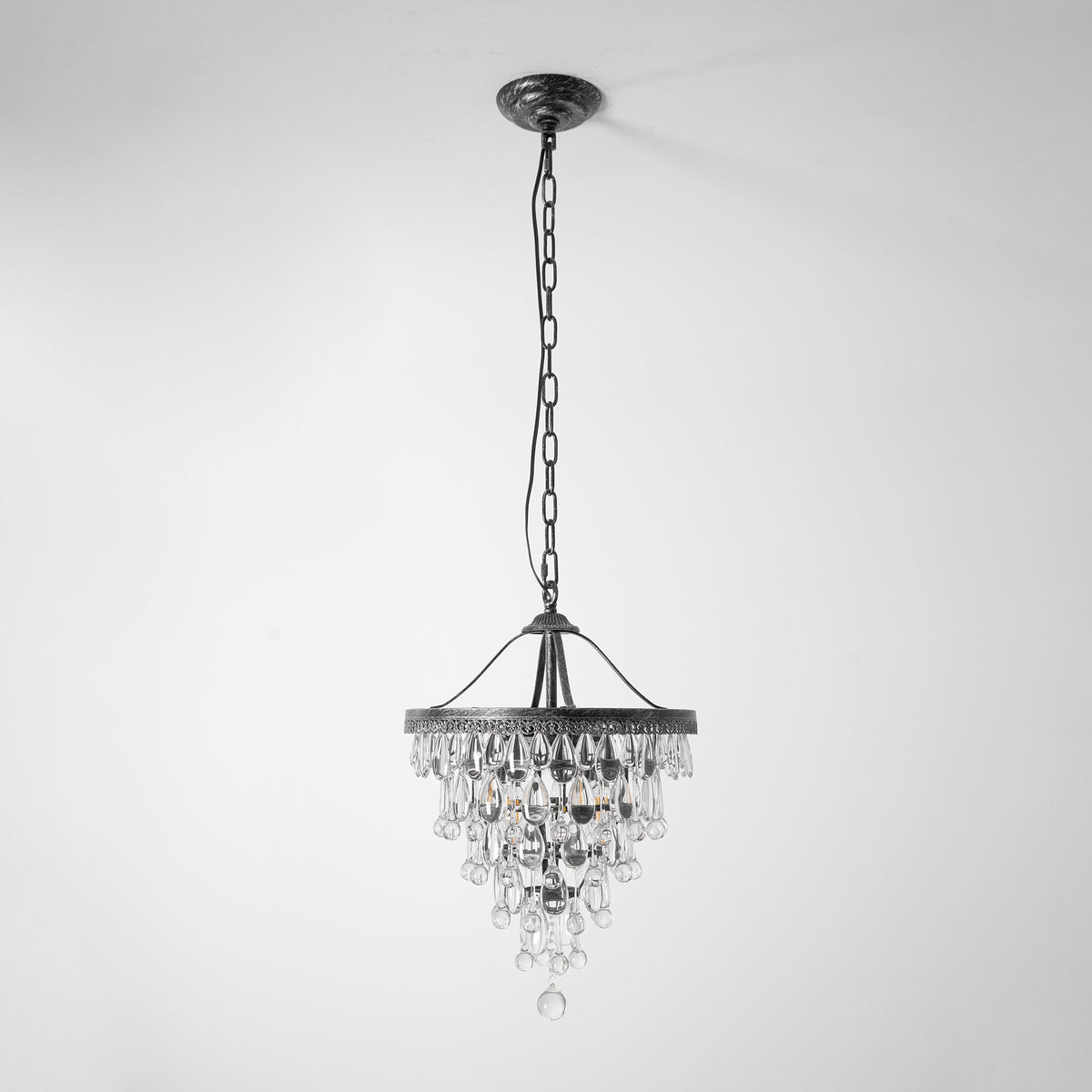 Crystal Tiered Iron Chandelier with Bronze Finish – Multi-Light Statement Fixture for Dining Room & Foyer | Thomler