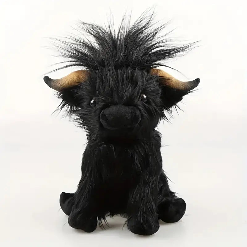 Shaggy Highland Cow Stuffed Animal Plush 10 Inch – Ultra Soft Cuddle Buddy for Kids & Adults, Nursery Decoration, Bedroom Companion | Thomler