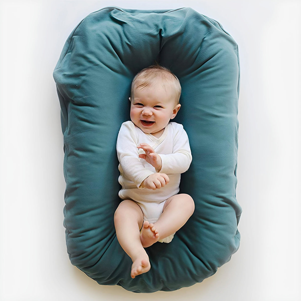 Portable Infant Lounger Cushioned Nest Bed for Newborns with Removable Washable Cover for Travel Nursery Tummy Time Supervised Rest | Thomler