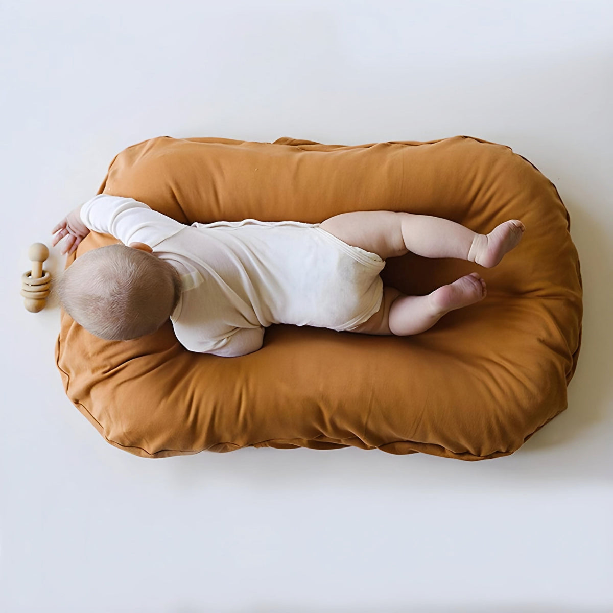 Portable Infant Lounger Cushioned Nest Bed for Newborns with Removable Washable Cover for Travel Nursery Tummy Time Supervised Rest | Thomler