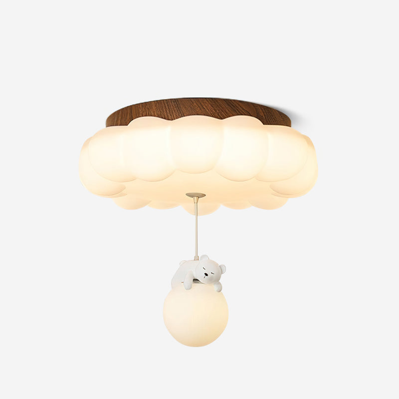 Teddy Bear Cloud Nursery Ceiling Light – Soft Acrylic Shade with Adorable Hanging Charm for Kids' Rooms | Thomler