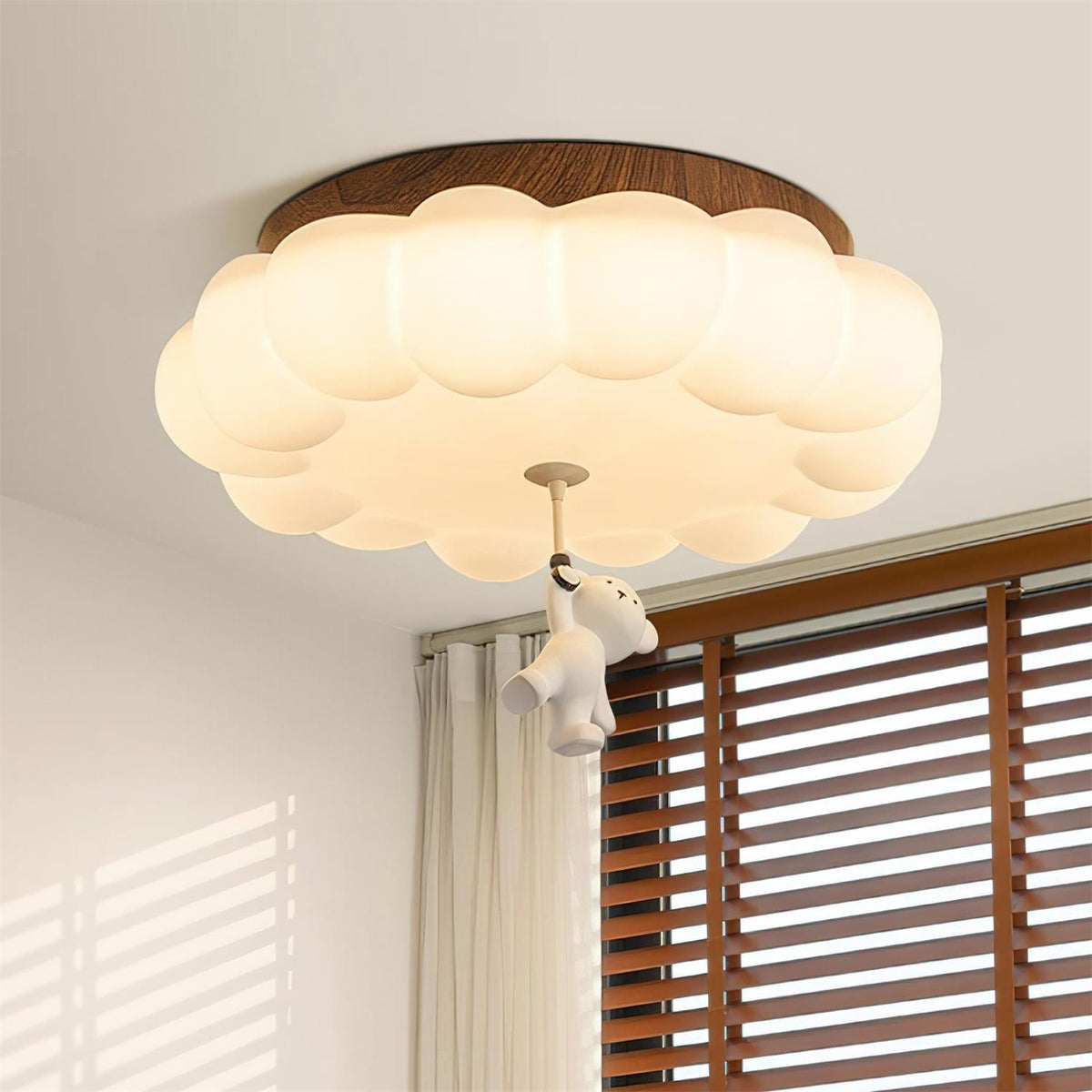 Teddy Bear Cloud Nursery Ceiling Light – Soft Acrylic Shade with Adorable Hanging Charm for Kids' Rooms | Thomler