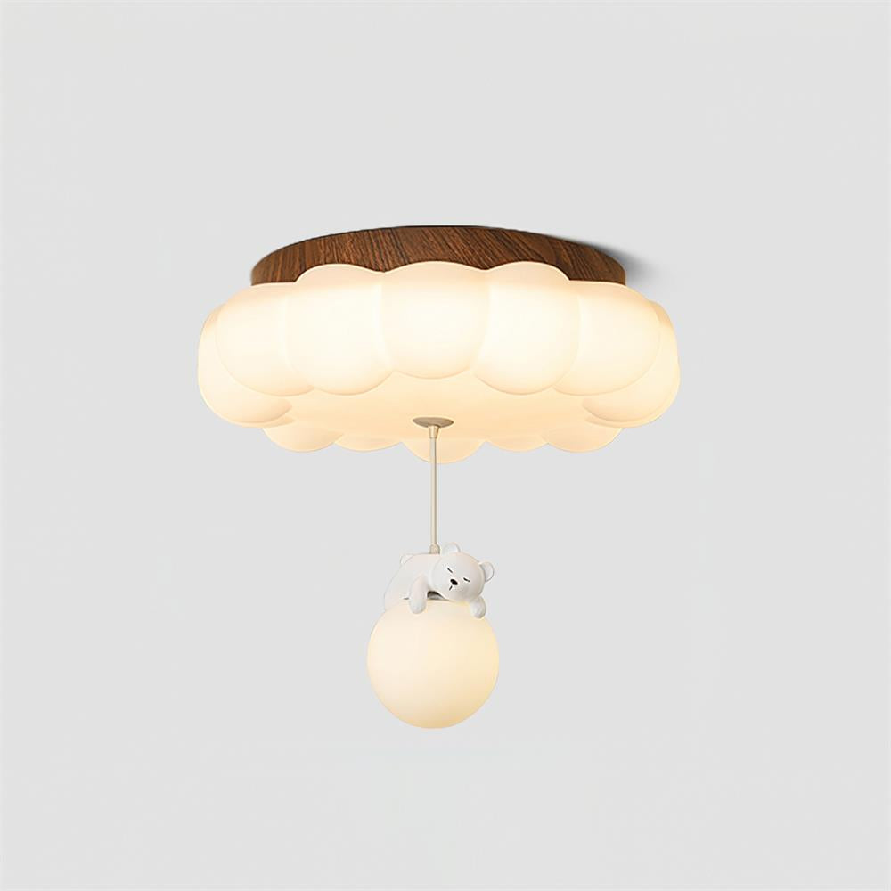 Teddy Bear Cloud Nursery Ceiling Light – Soft Acrylic Shade with Adorable Hanging Charm for Kids' Rooms | Thomler