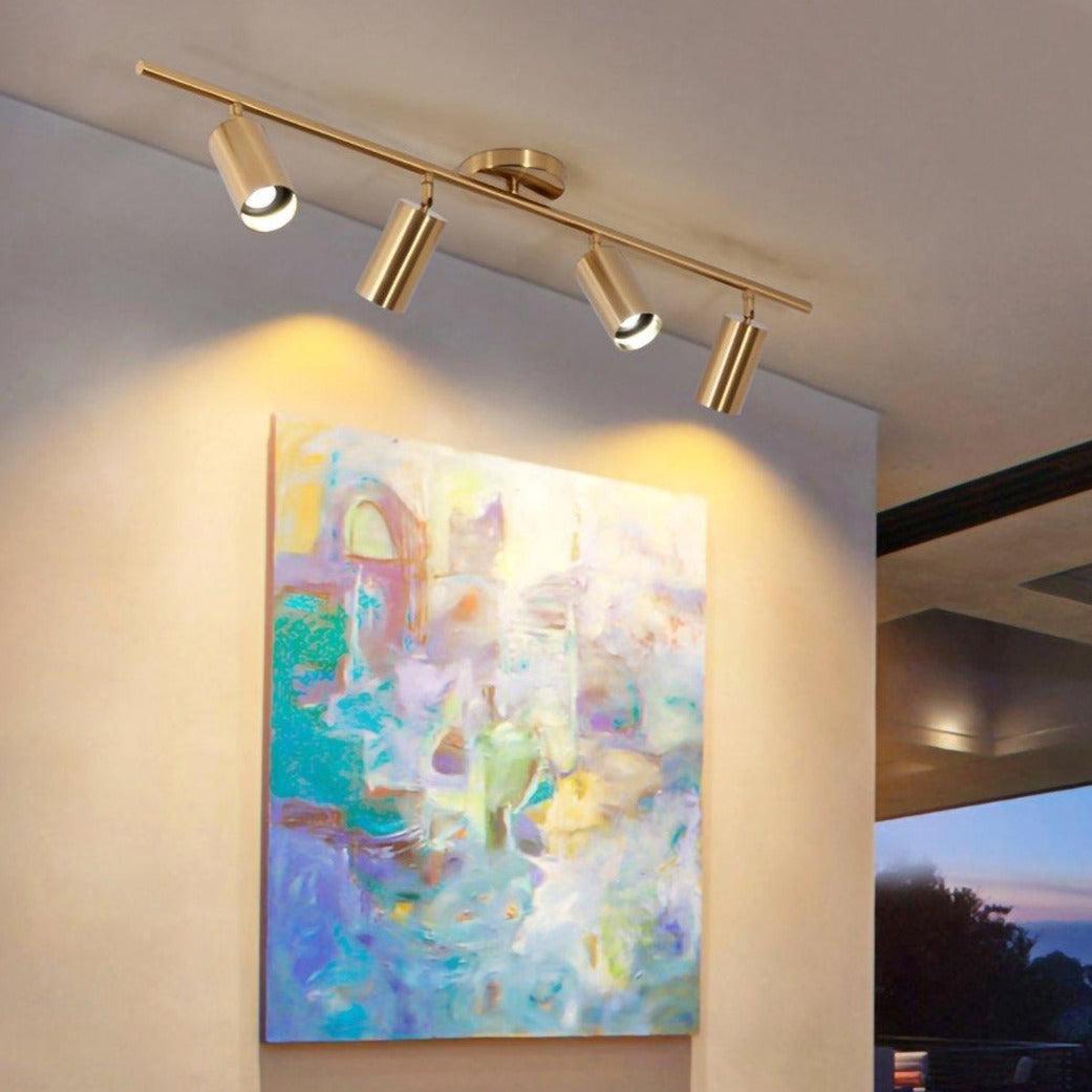 Brass Rotatable Spotlight Wall Light 3.1 in 350° Adjustable Indoor Accent Lighting Multi Head Ceiling Mount | Thomler