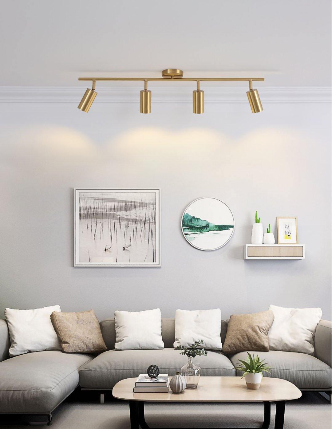 Brass Rotatable Spotlight Wall Light 3.1 in 350° Adjustable Indoor Accent Lighting Multi Head Ceiling Mount | Thomler