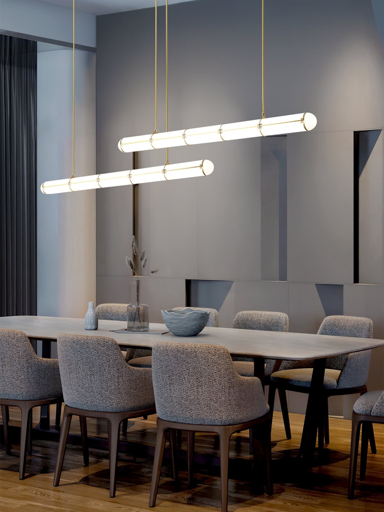 Metal LED Ceiling Light 59 in (150 cm) Adjustable Warm Neutral Cool Indoor Living Room Kitchen Dining Fixture | Thomler