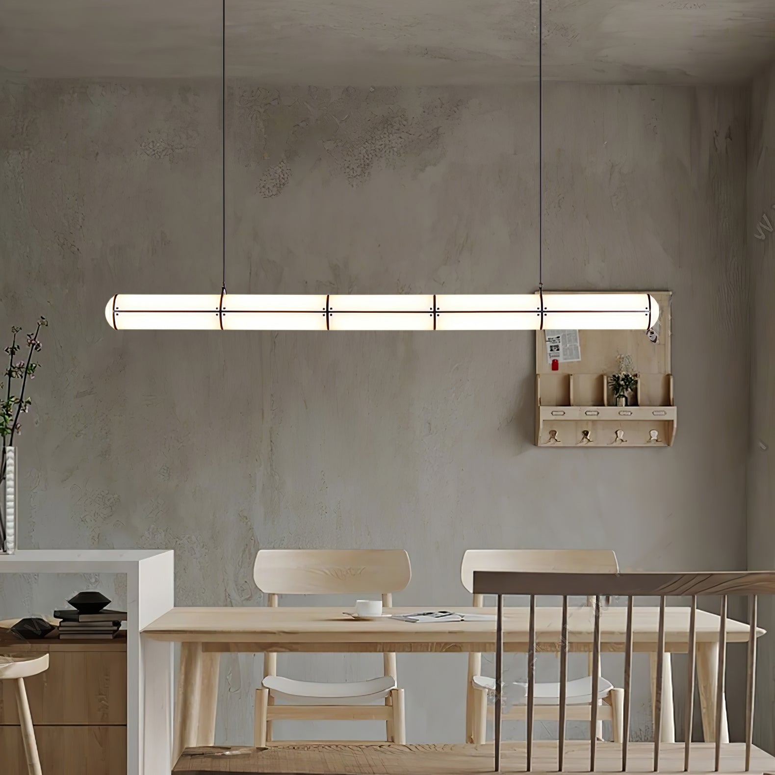 Metal LED Ceiling Light 59 in (150 cm) Adjustable Warm Neutral Cool Indoor Living Room Kitchen Dining Fixture | Thomler