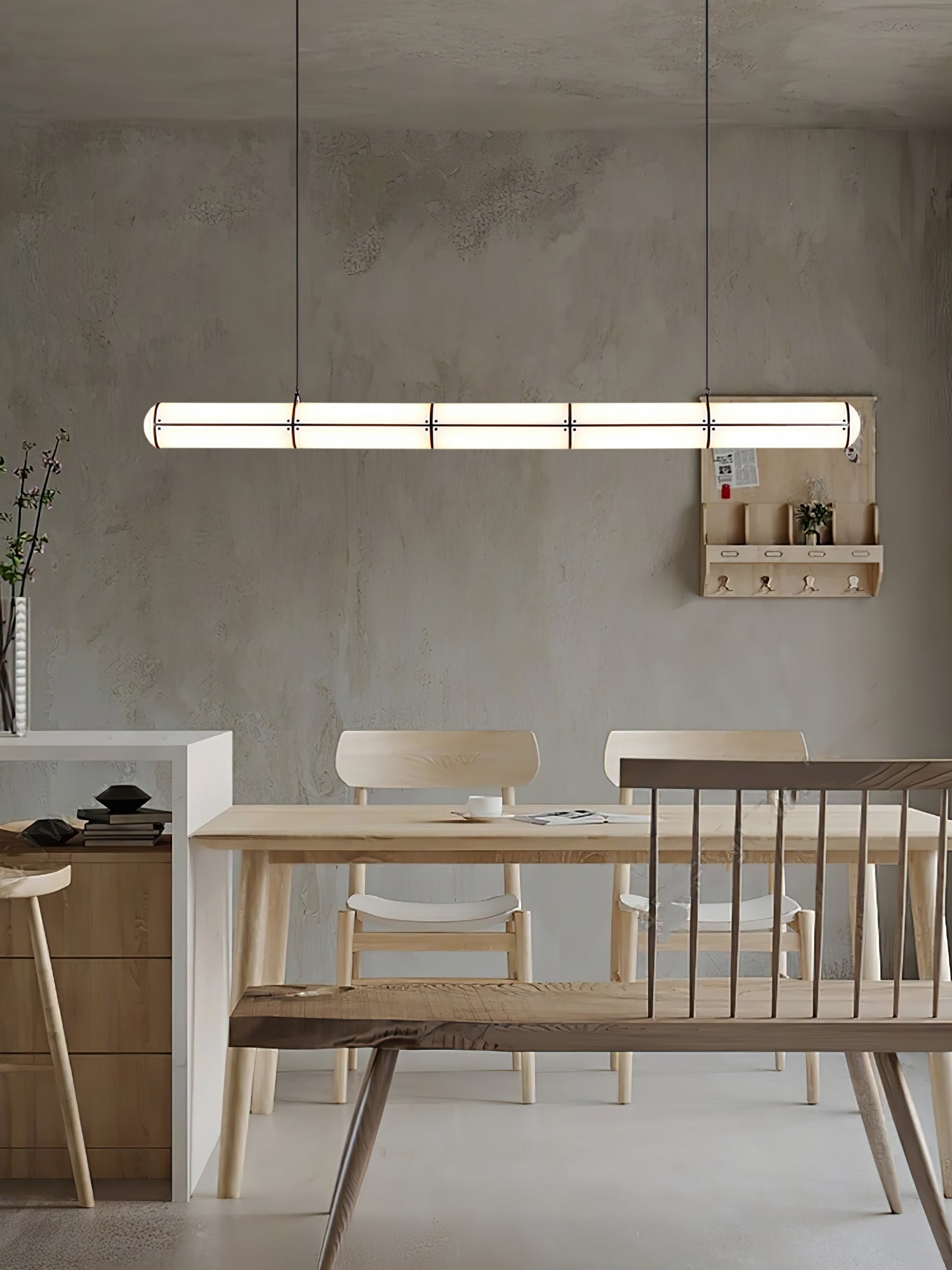 Metal LED Ceiling Light 59 in (150 cm) Adjustable Warm Neutral Cool Indoor Living Room Kitchen Dining Fixture | Thomler