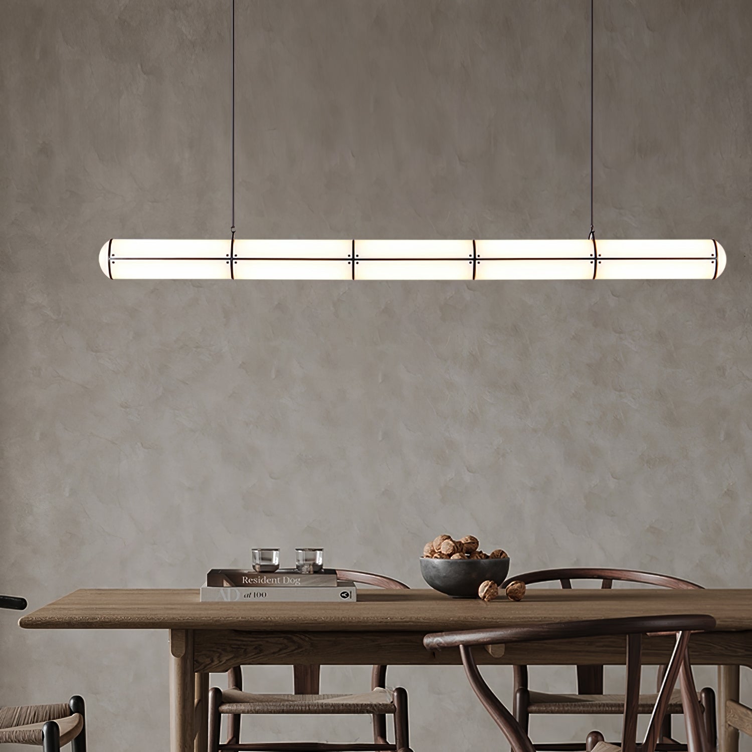 Metal LED Ceiling Light 59 in (150 cm) Adjustable Warm Neutral Cool Indoor Living Room Kitchen Dining Fixture | Thomler