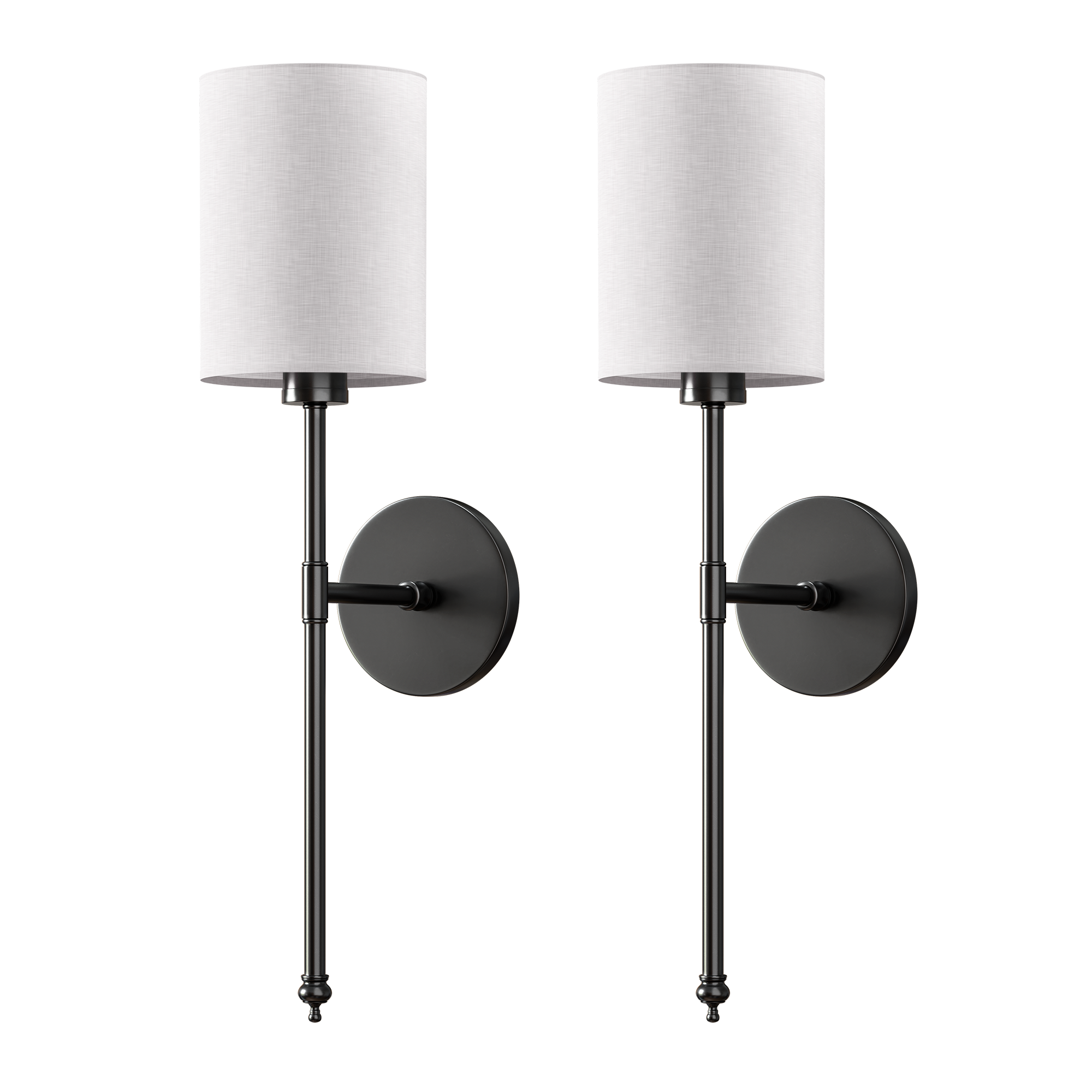 Wall Lamp Linen Cylinder Shade 51.5 cm Gold Bedroom Wireless Dimmable RGB Reading Light Set Of 2 | Thomler