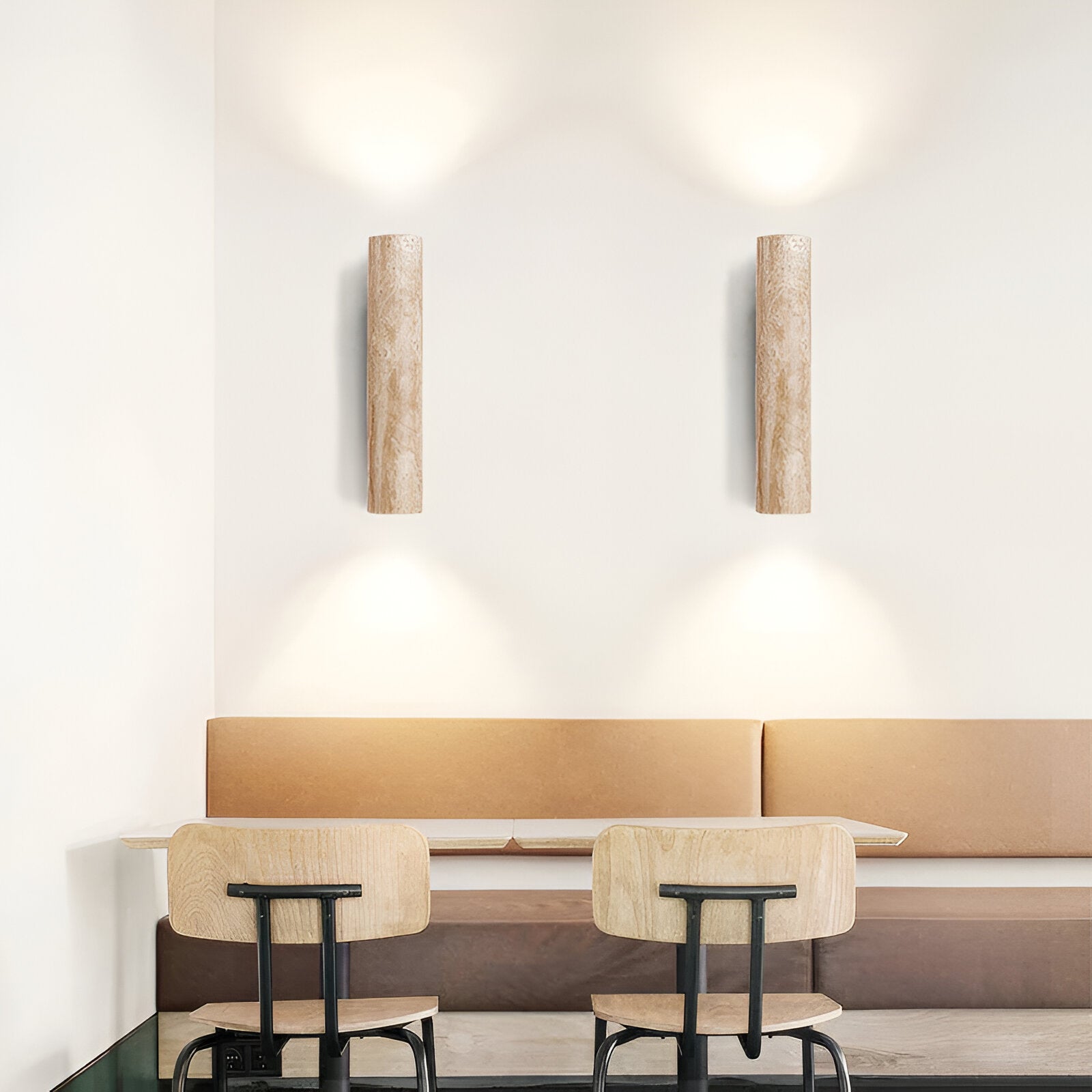 Wall Lamp Travertine Stone 12.6 in Up Down Bedroom Hallway Sconce Minimalist Natural Lighting Fixture | Thomler