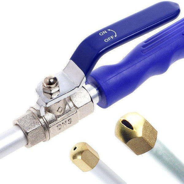 Dual-Mode Spray Nozzle Attachment for Garden Hose – Brass Connector with Aluminum Wand for Car Wash, Patio, Deck & Siding | Thomler