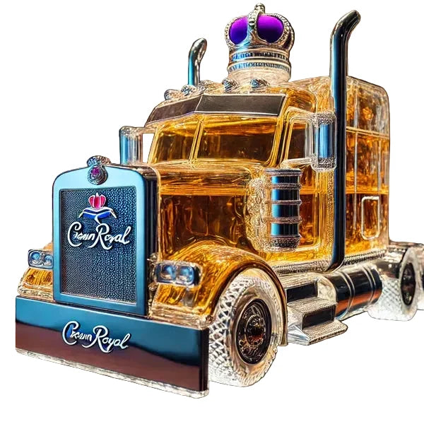 Semi Truck Glass Decanter 13 oz – Collectible Liquor Bottle for Bourbon, Scotch & Whiskey Display | Bar Accessories for Man Cave, Home Bar | Thomler
