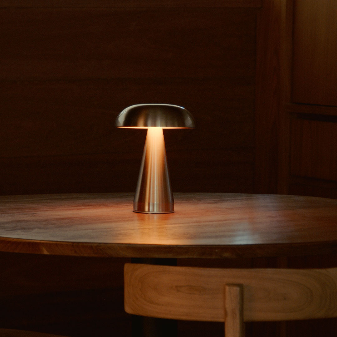 Table Lamp Metal 21.5 cm Wireless Touch Rechargeable Indoor Outdoor Patio Bedside Dining Ambient Lighting USB C | Thomler