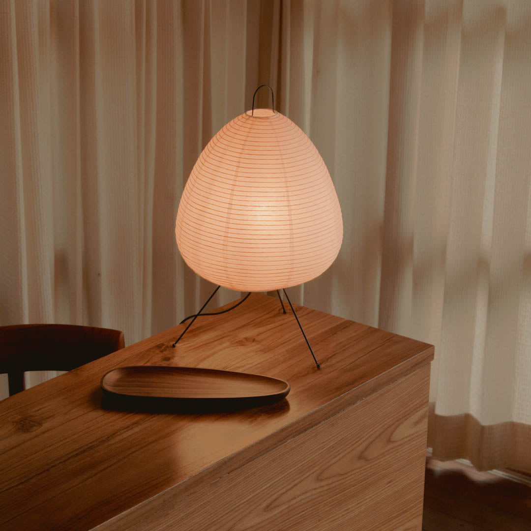 Table Lamp Rice Paper 28.0 cm White Bedroom Ambient Lighting Japanese Minimalist Desk Side Table Mood Light | Thomler