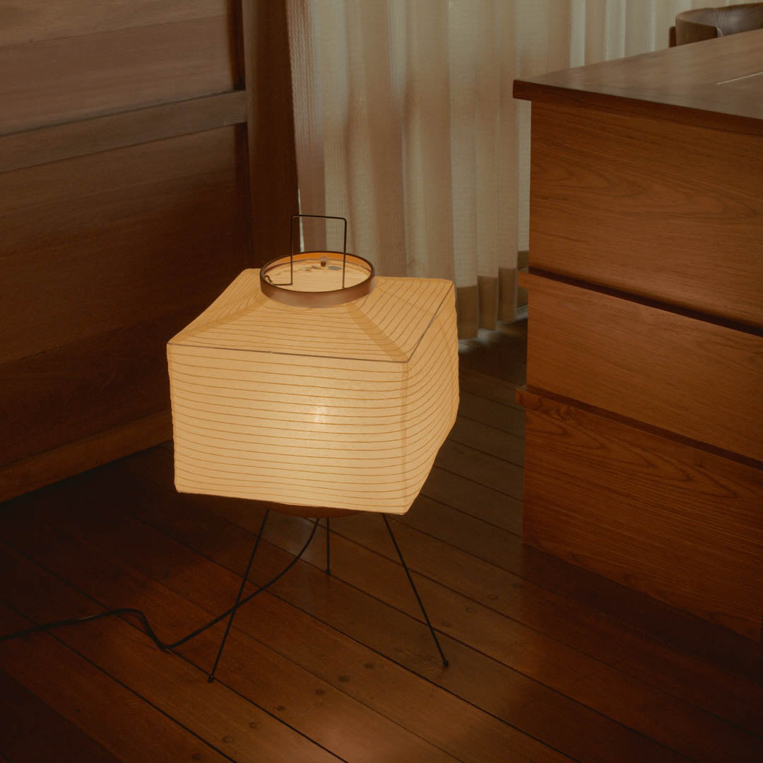 Floor Lamp Rice Paper 60.0 cm White Living Room Japandi Mood Lighting Geometric Japanese Style Accent Light | Thomler