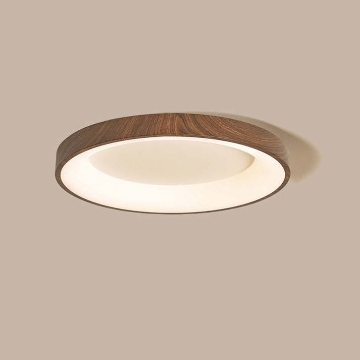 Ceiling Light Wood Look Iron Acrylic 35.0 cm Round Living Room Bedroom Hallway LED Lighting Fixture Modern Minimalist Decor | Thomler