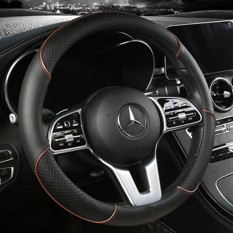 Diamond-Textured Steering Wheel Cover – Universal Fit Faux Leather Car Interior Upgrade with Anti-Slip Grip for Driving Comfort | Thomler