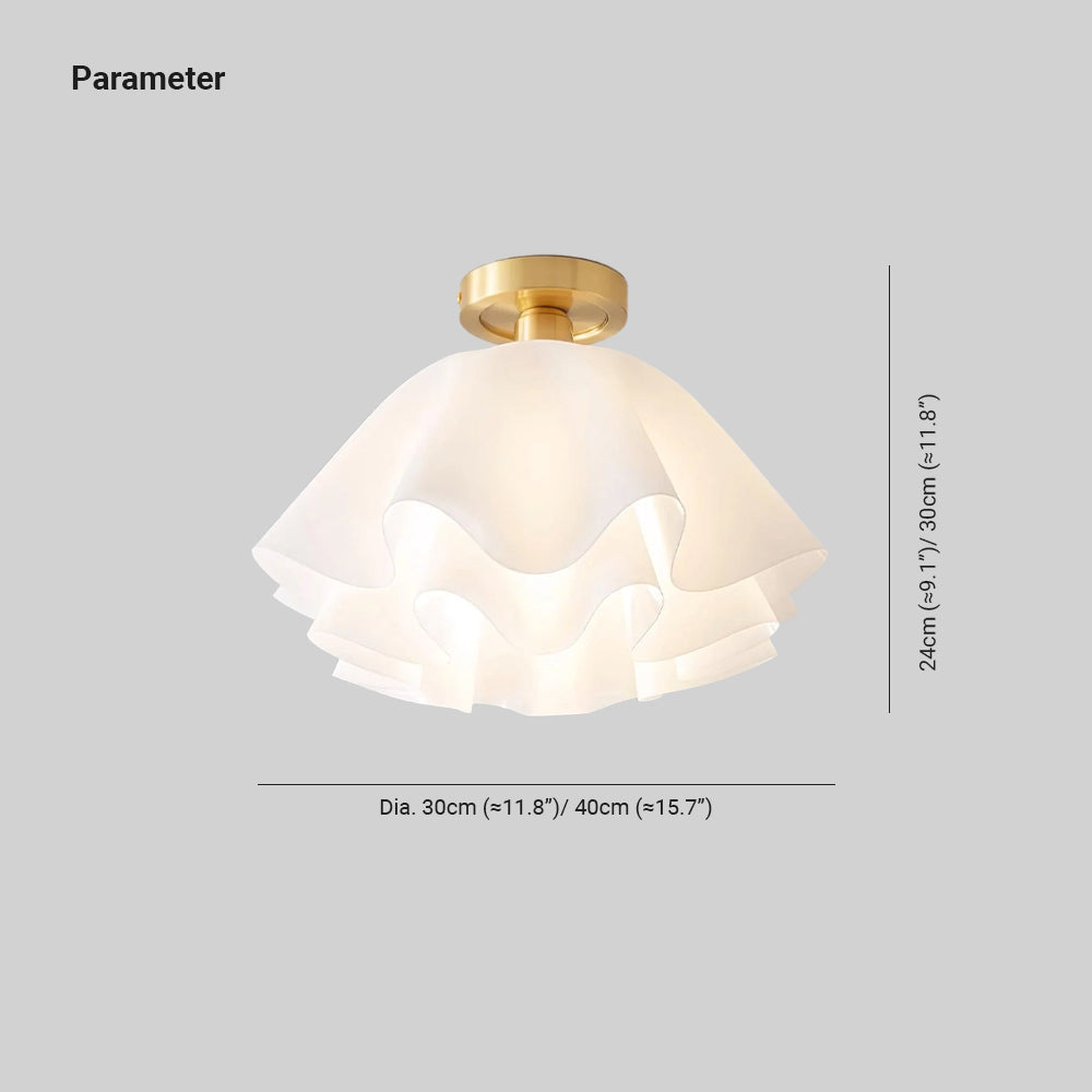 Sculptural Pleated Flush Mount Ceiling Fixture – Contemporary Floral Design for Dining & Living Rooms | Thomler