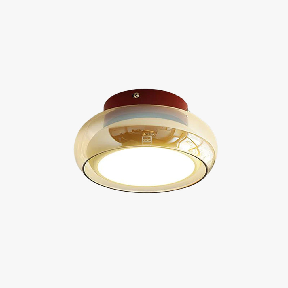 Glass Flush Mount Ceiling Light with Metal Frame – Ambient LED Fixture for Bedroom, Living Room & Kitchen – 3 Color Temperatures | Thomler