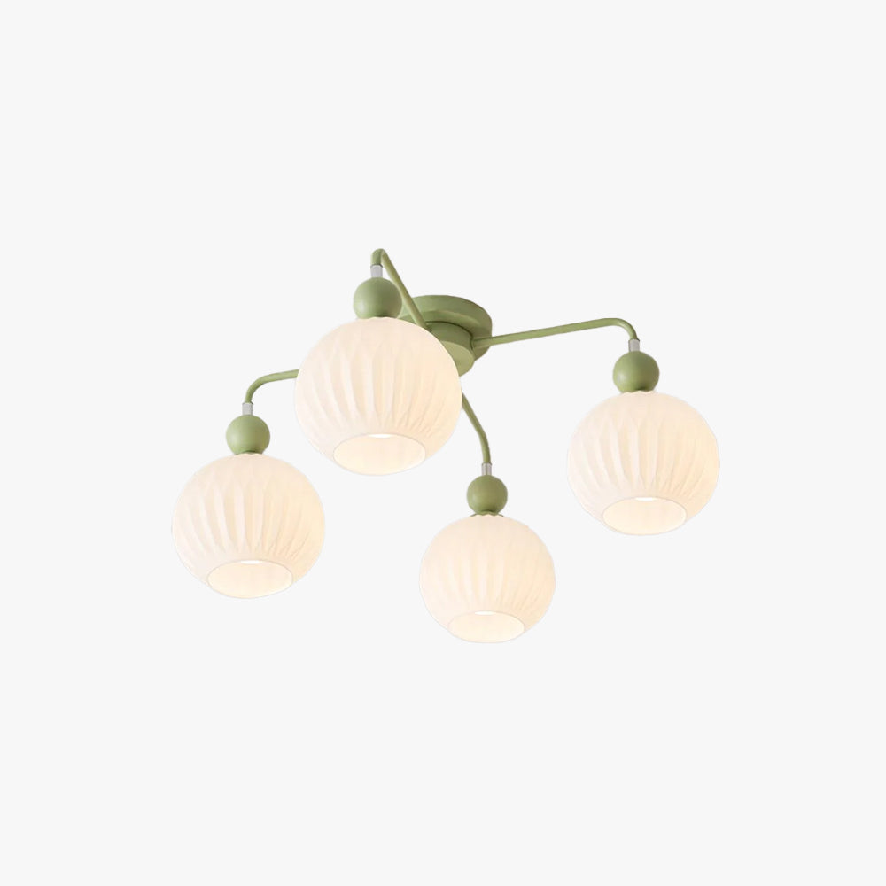 Modern Sculptural Semi-Flush Ceiling Fixture with Textured Globe Shades – 4, 5 or 8 Lights for Bedroom, Dining Room & Living Room | Thomler