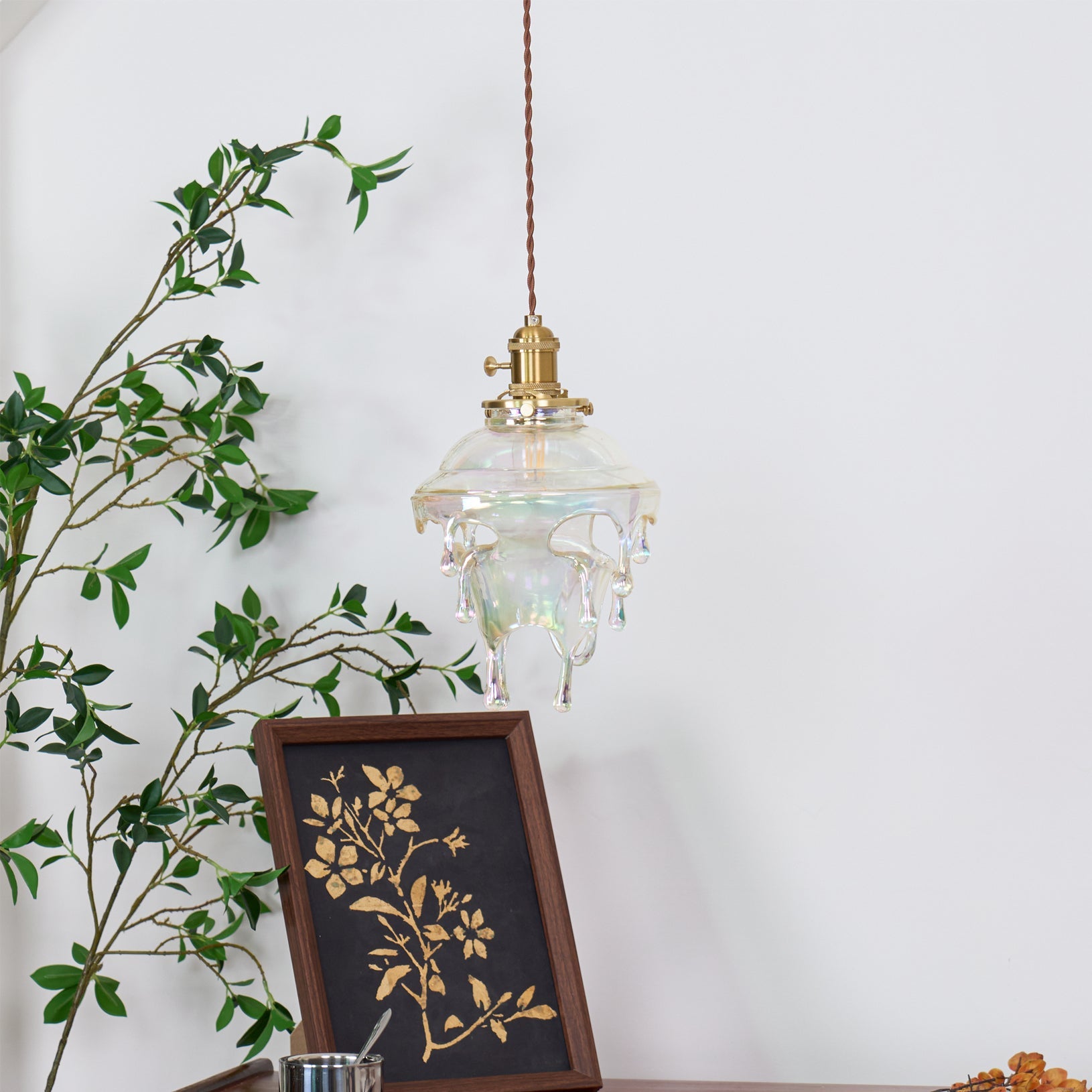Pendant Light Resin Drip 9.1 in Adjustable Indoor Ceiling Lamp Modern Dining Room Kitchen Hanging Light | Thomler