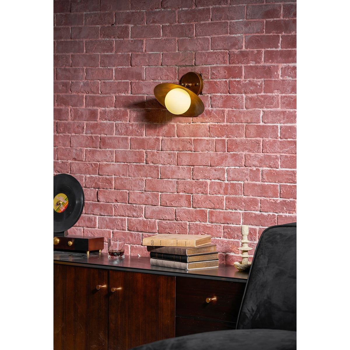 Semi-Flush Ceiling Light with Hand-Finished Brass and Glass or Alabaster Shade – 10 in – Hardwired Ceiling Fixture for Kitchen, Hallway | Thomler
