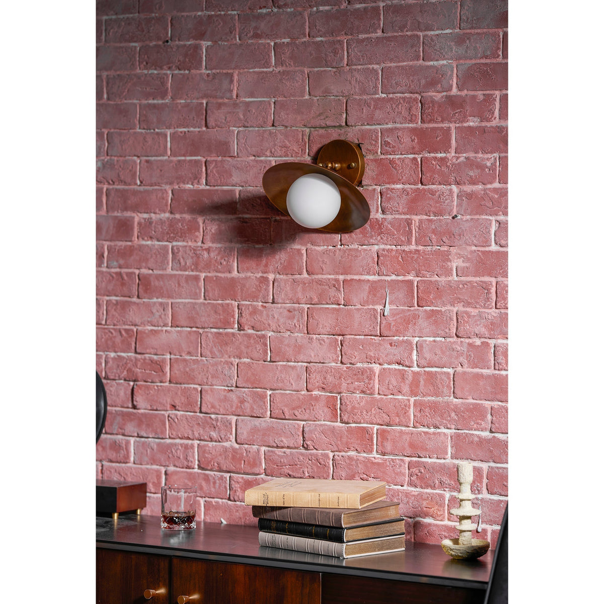 Semi-Flush Ceiling Light with Hand-Finished Brass and Glass or Alabaster Shade – 10 in – Hardwired Ceiling Fixture for Kitchen, Hallway | Thomler