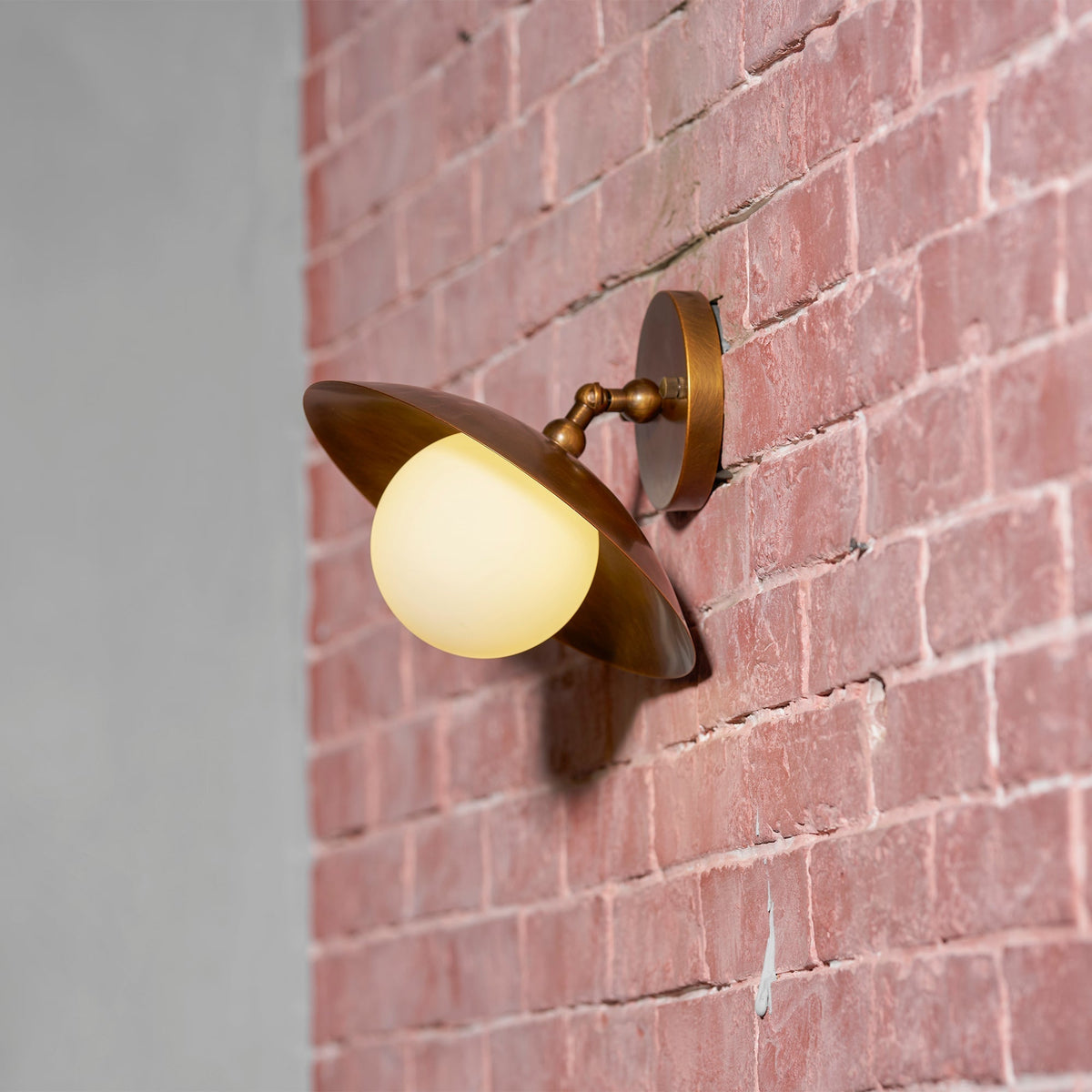 Semi-Flush Ceiling Light with Hand-Finished Brass and Glass or Alabaster Shade – 10 in – Hardwired Ceiling Fixture for Kitchen, Hallway | Thomler