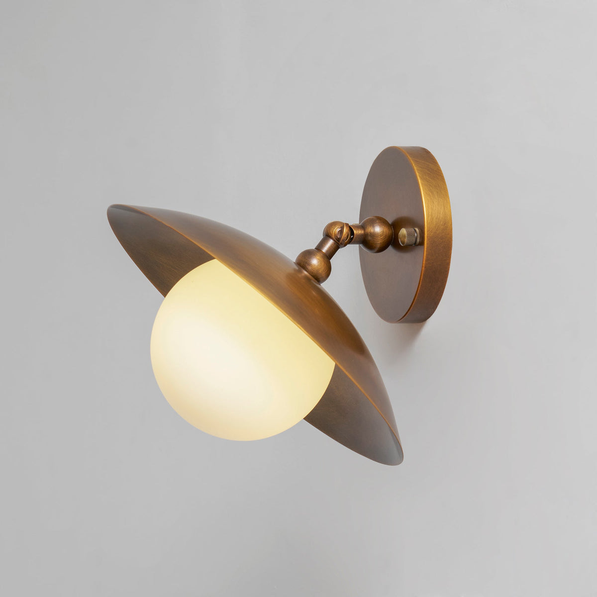 Semi-Flush Ceiling Light with Hand-Finished Brass and Glass or Alabaster Shade – 10 in – Hardwired Ceiling Fixture for Kitchen, Hallway | Thomler