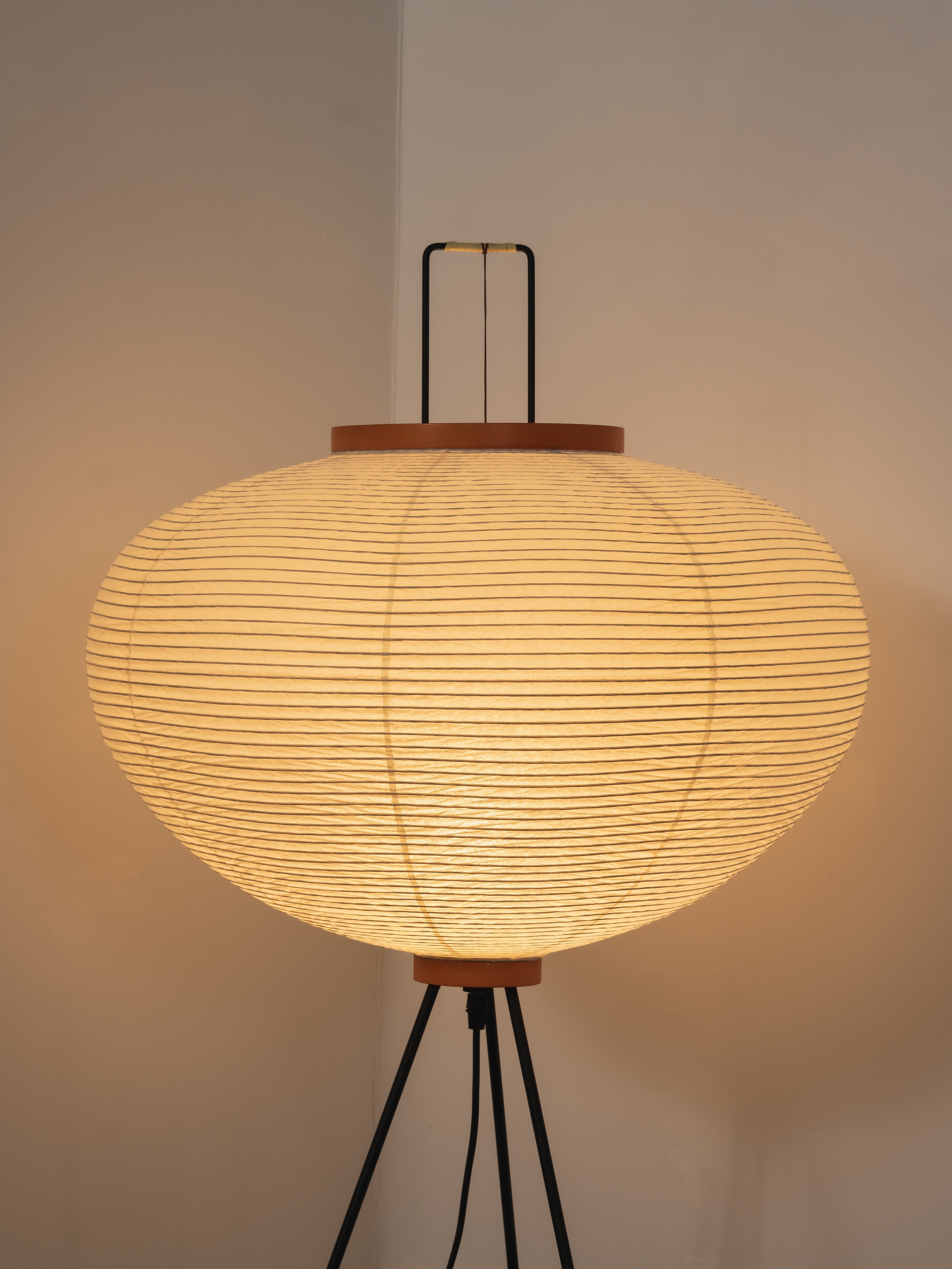 Floor Lamp Mulberry Paper Shade Ø 50.0 cm (19.7") White Living Room Bedroom Japandi Japanese Style Reading Light | Thomler