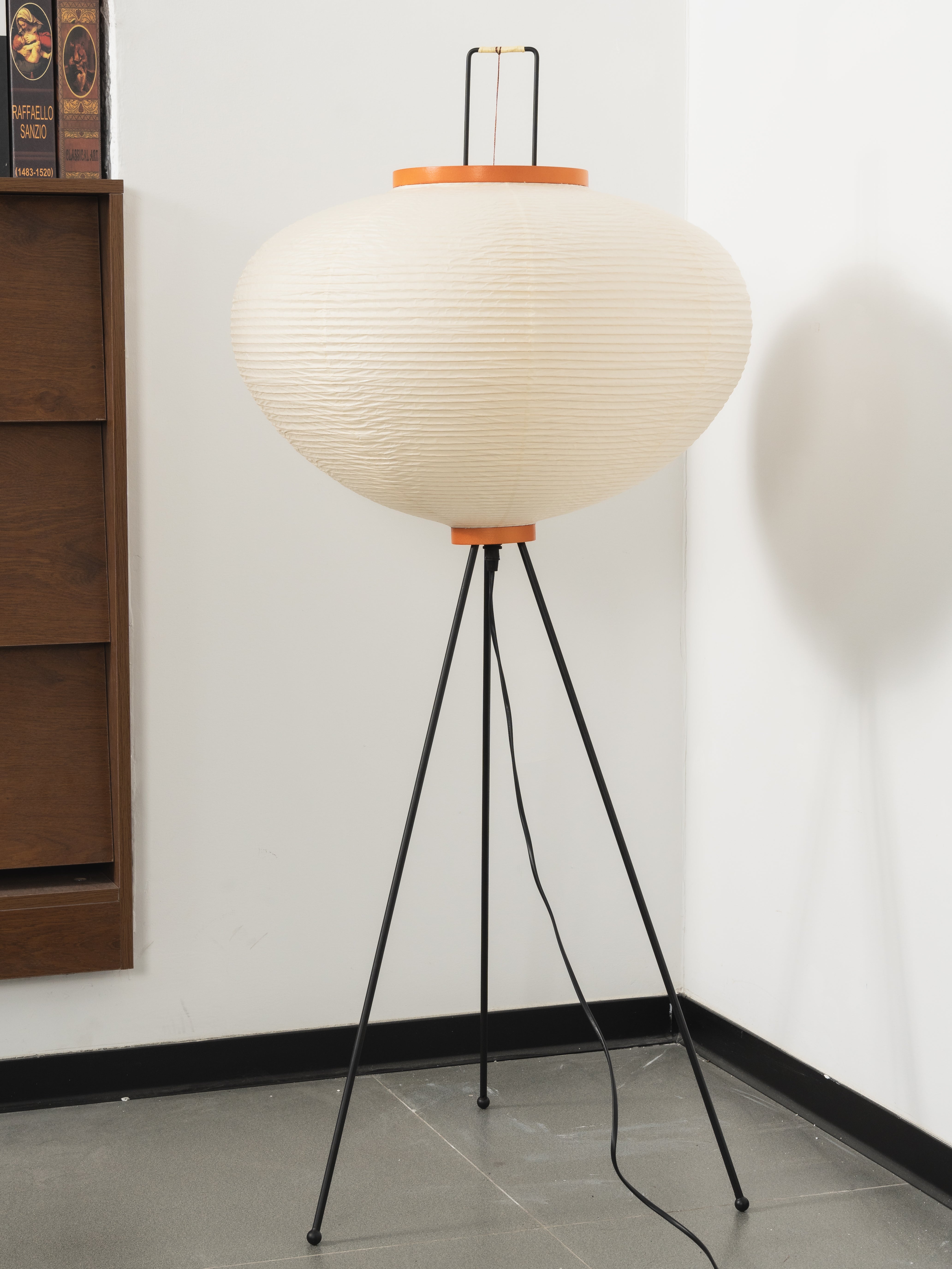 Floor Lamp Mulberry Paper Shade Ø 50.0 cm (19.7") White Living Room Bedroom Japandi Japanese Style Reading Light | Thomler