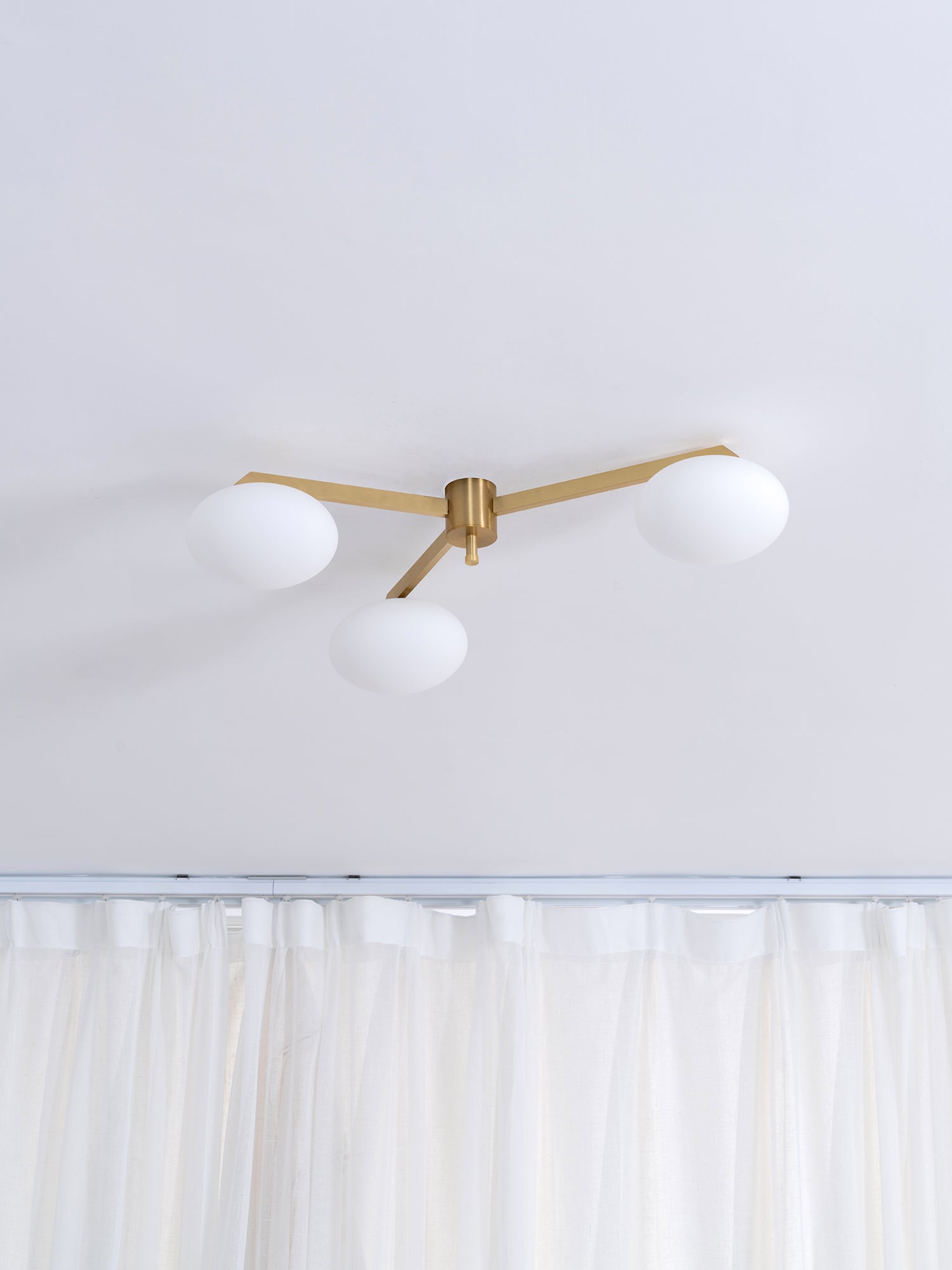 Ceiling Light Brass 44.9 in 5 Head Opal Glass Flush Mount Bedroom Kitchen Art Deco Modern Lighting Fixture | Thomler