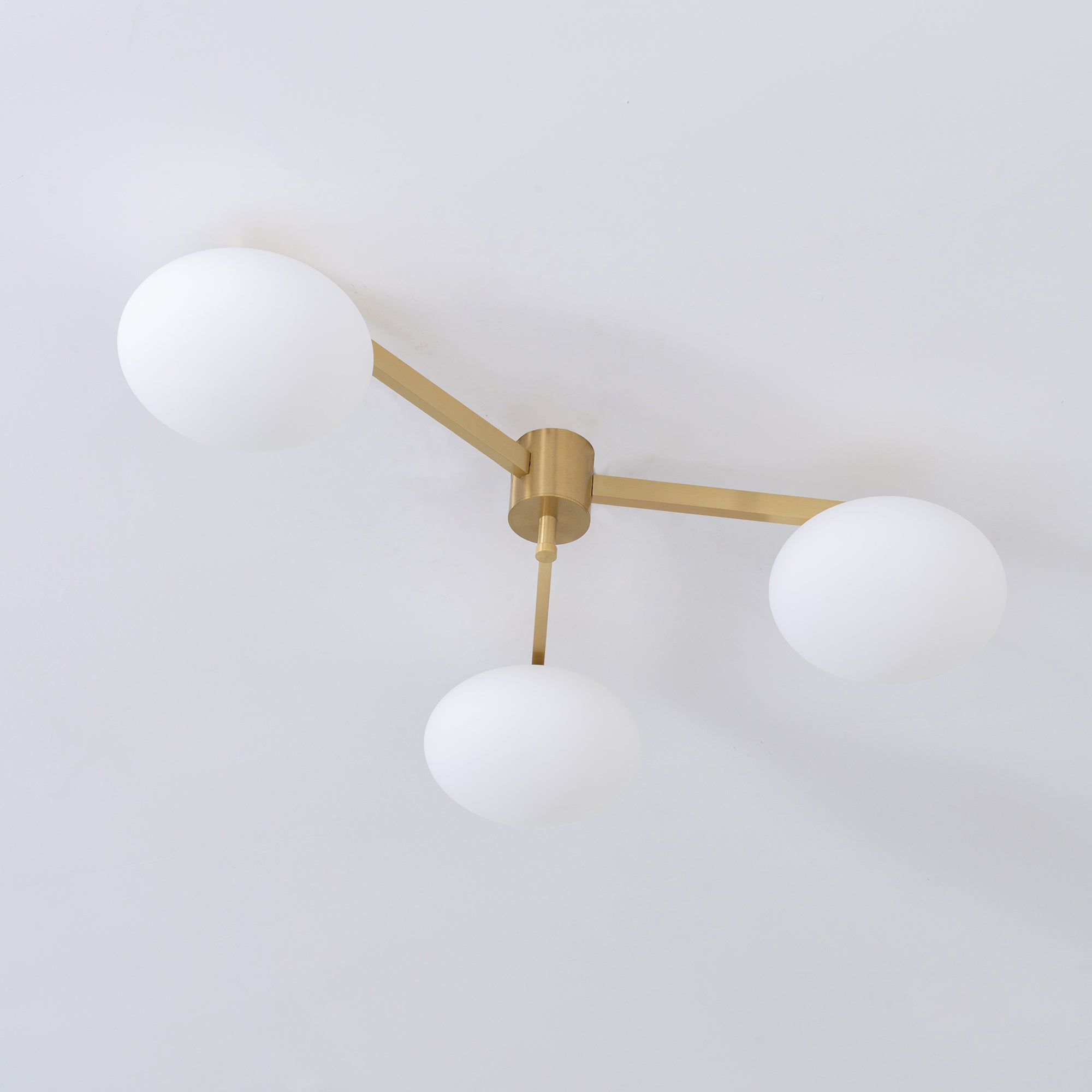 Ceiling Light Brass 44.9 in 5 Head Opal Glass Flush Mount Bedroom Kitchen Art Deco Modern Lighting Fixture | Thomler