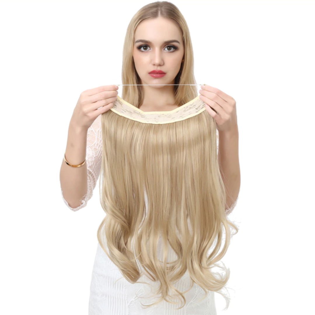 Clip-Free Volumizing Hair Band with Strands – Transparent Wire Attachment for Instant Fullness | Thomler
