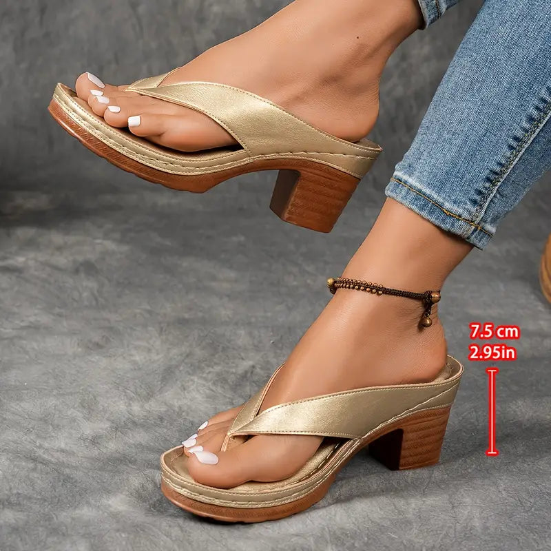 Women's Arch Support Platform Sandals with Contoured Footbed | Comfort Wedge Slides for All-Day Wear | Shock-Absorbing Orthopedic Slippers | Thomler