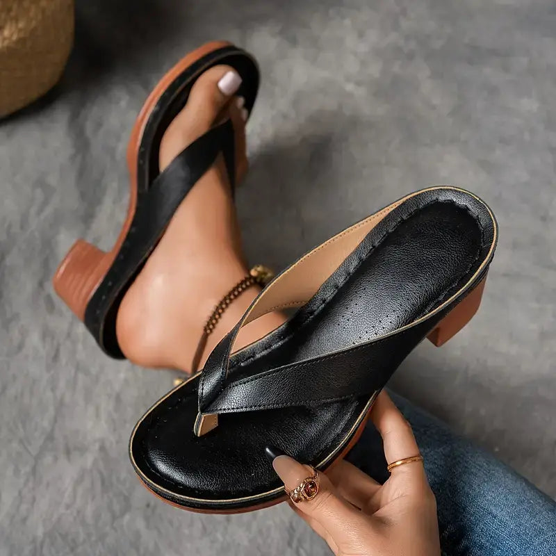 Women's Arch Support Platform Sandals with Contoured Footbed | Comfort Wedge Slides for All-Day Wear | Shock-Absorbing Orthopedic Slippers | Thomler