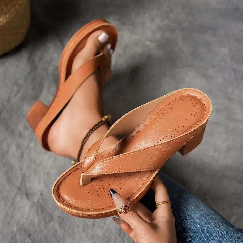 Women's Arch Support Platform Sandals with Contoured Footbed | Comfort Wedge Slides for All-Day Wear | Shock-Absorbing Orthopedic Slippers | Thomler