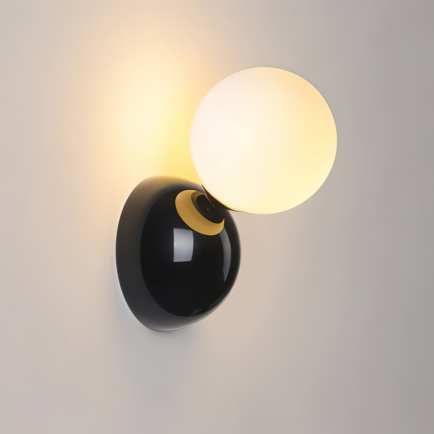 Orb Sconce with Resin & Glass — 4×7 inch Contemporary Fixture for Hallways, Bedrooms & Entryways — Soft Ambient Glow — Plug-In or Hardwired | Thomler