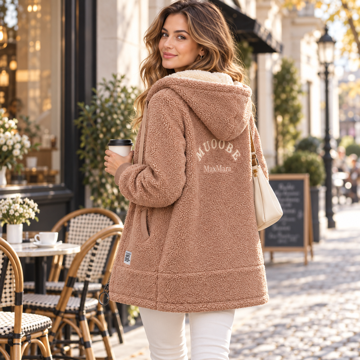 Women's Hooded Fleece Jacket with Pockets – Soft Relaxed-Fit Zip-Up for Fall & Winter Layering | Thomler