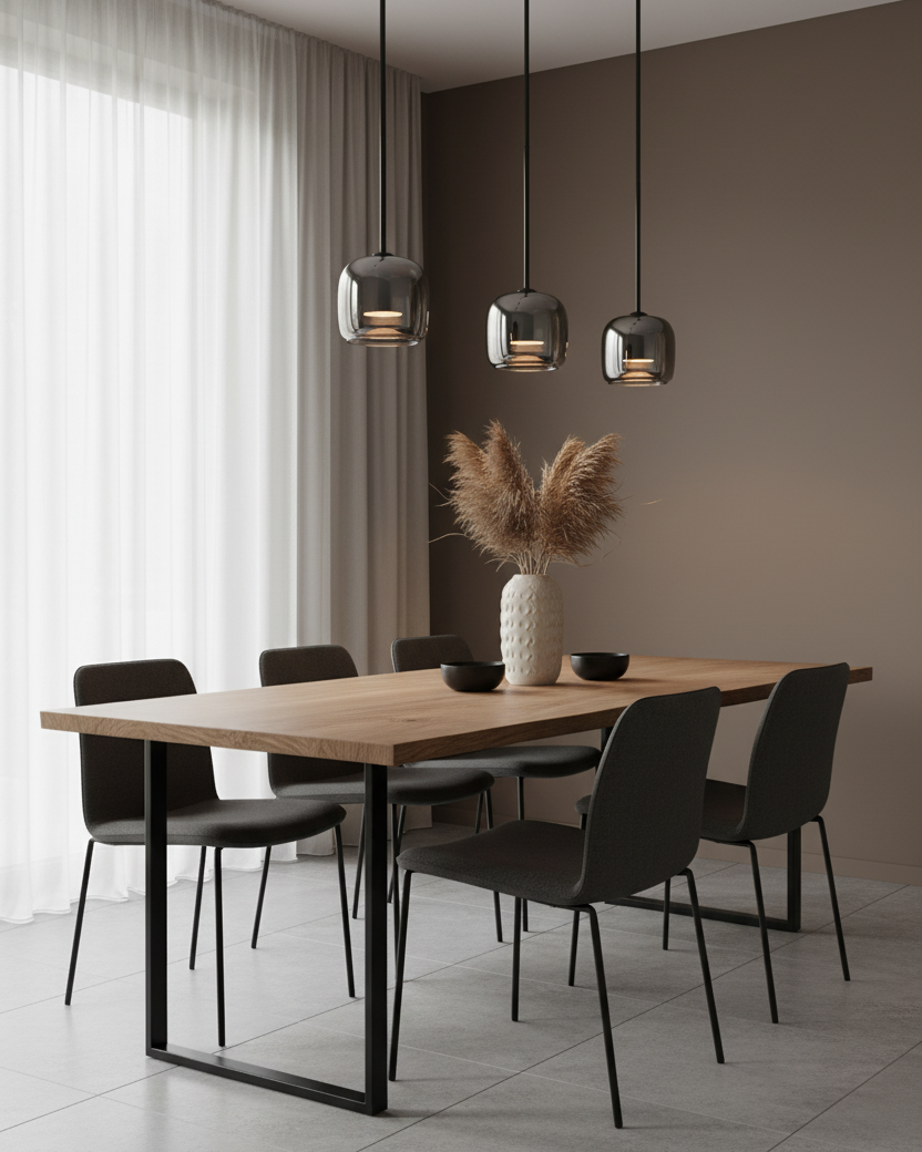Pendant Light Glass 6.3 in Smoke Gray 7W Indoor Dining Room Kitchen Ceiling Lamp Contemporary Minimalist Design | Thomler