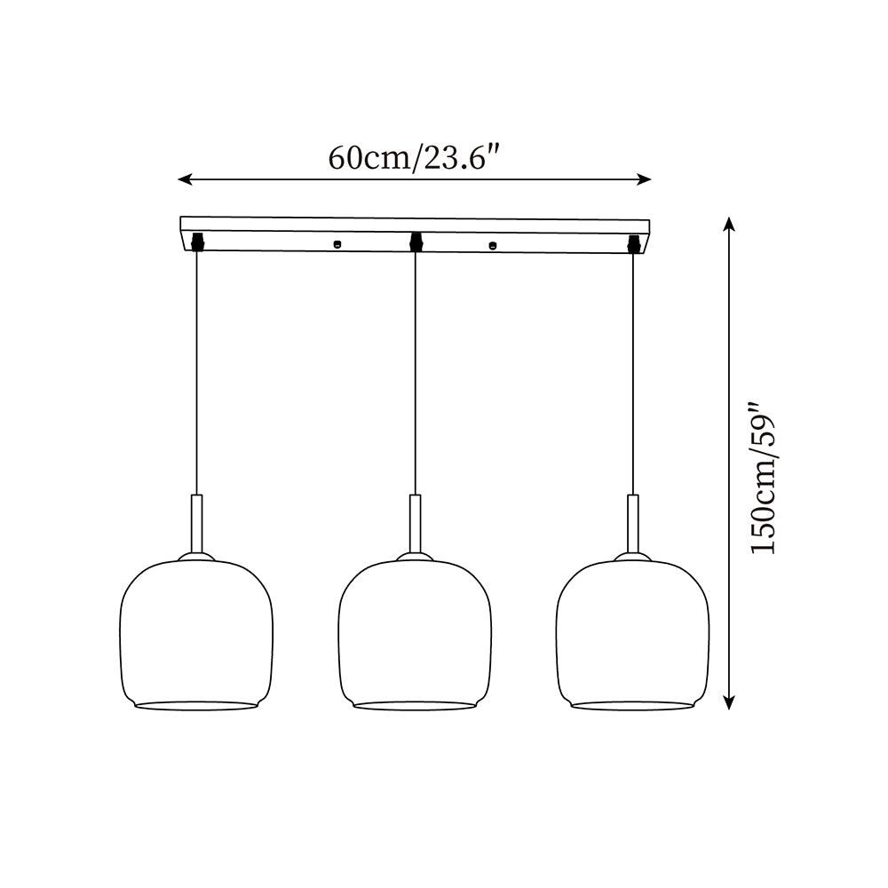 Charcoal Translucent Glass Drop Ceiling Fixture – Modern Ambient Hanging Lamp for Dining Room & Kitchen Island | Thomler