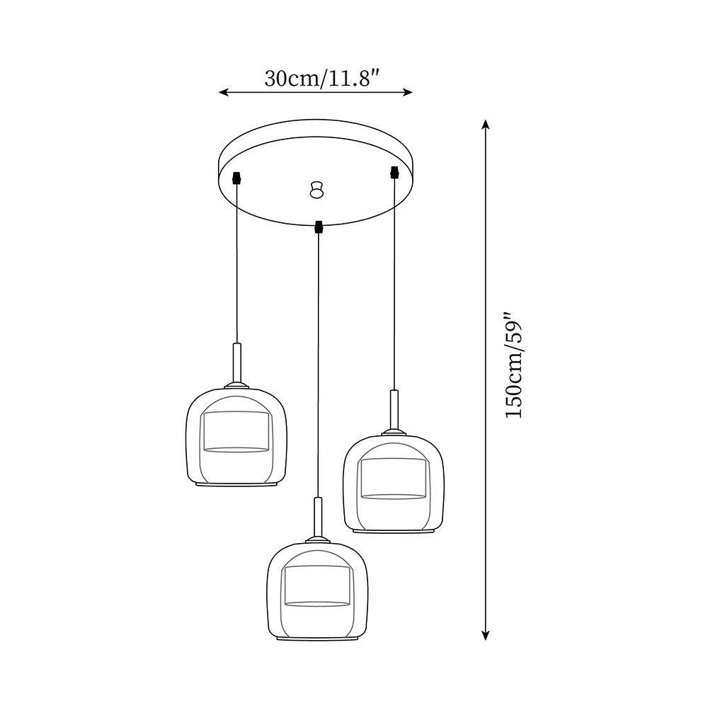 Charcoal Translucent Glass Drop Ceiling Fixture – Modern Ambient Hanging Lamp for Dining Room & Kitchen Island | Thomler