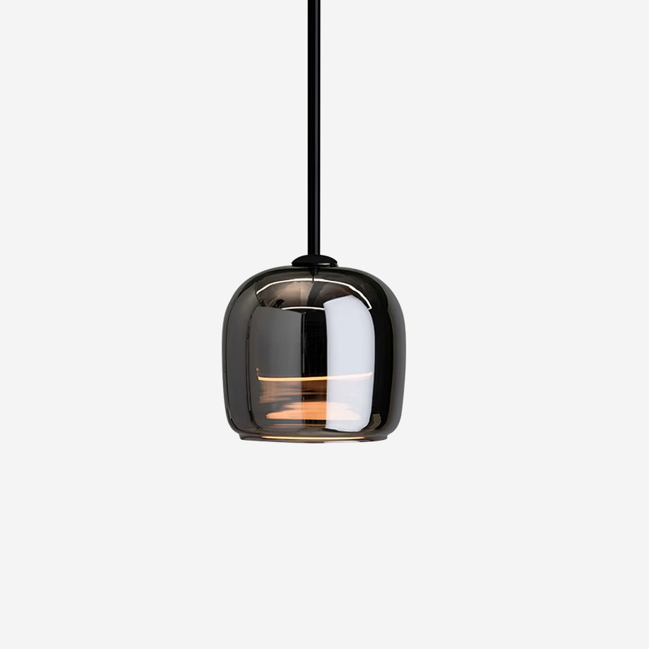 Pendant Light Glass 6.3 in Smoke Gray 7W Indoor Dining Room Kitchen Ceiling Lamp Contemporary Minimalist Design | Thomler