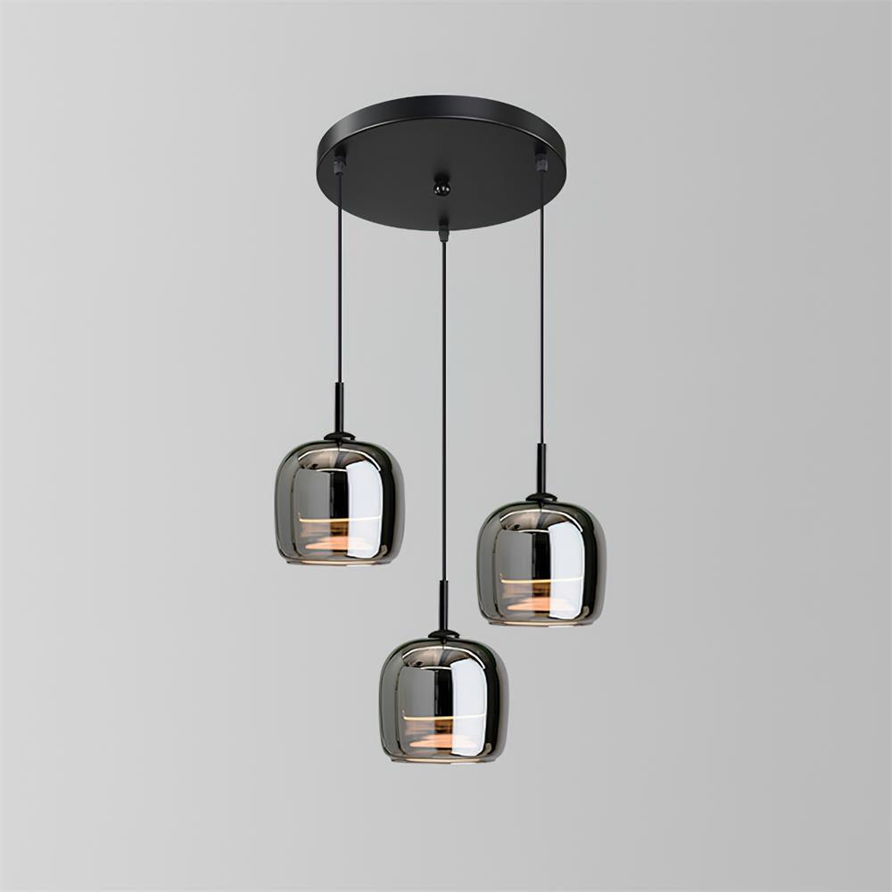 Charcoal Translucent Glass Drop Ceiling Fixture – Modern Ambient Hanging Lamp for Dining Room & Kitchen Island | Thomler