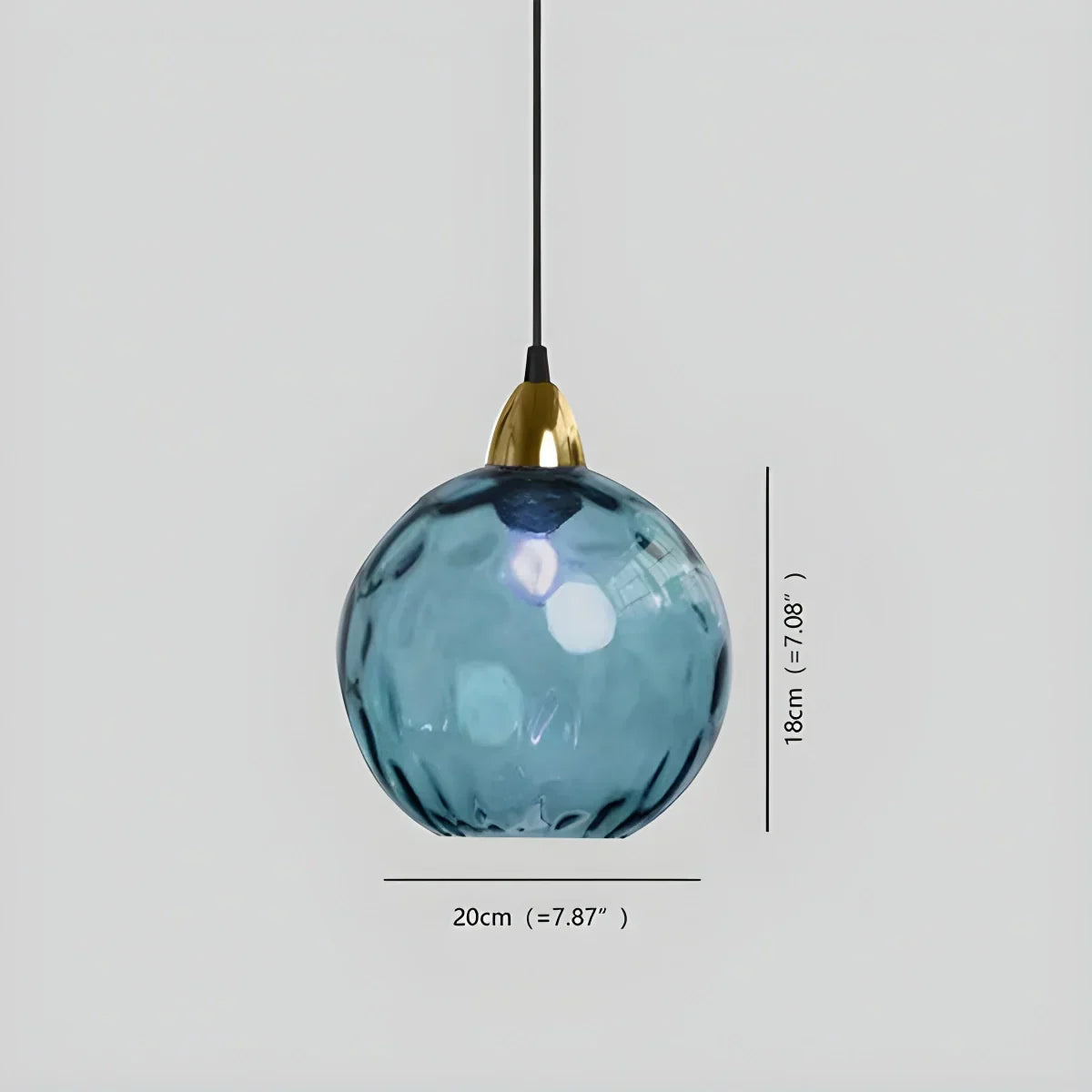 Pendant Light Glass Globe E26 20.0 cm Grey Dining Room Bedroom Hanging Ceiling Lamp Modern Ambient Lighting | Thomler