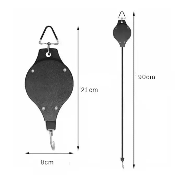 Hanging Plant Pulley System for Indoor & Outdoor Gardens – Adjustable Ceiling Mount Hanger with Steel Cable for Pots & Baskets | Thomler
